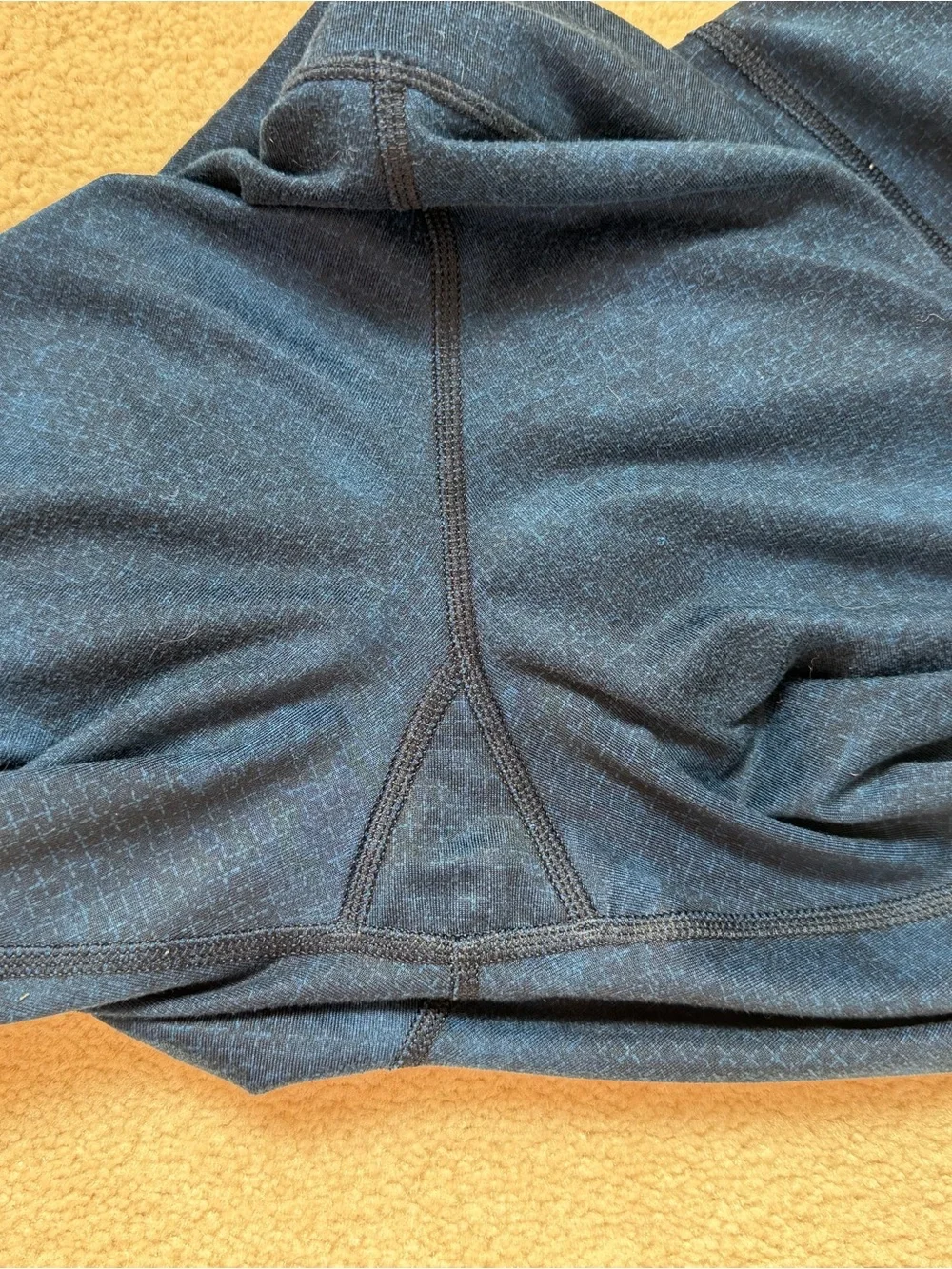 Lululemon Wunder Under Crop Leggings Blue Heathered Size 6